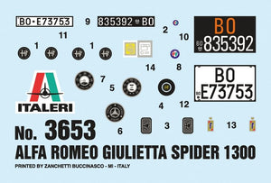 Italeri 3653 ALFA ROMEO GIULIETTA SPIDER 1300 1/24 – image 10