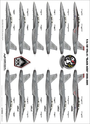 HobbyDecal AL48009V1 F/A-18F Black Aces 2008-2009 1/48 – immagine 2