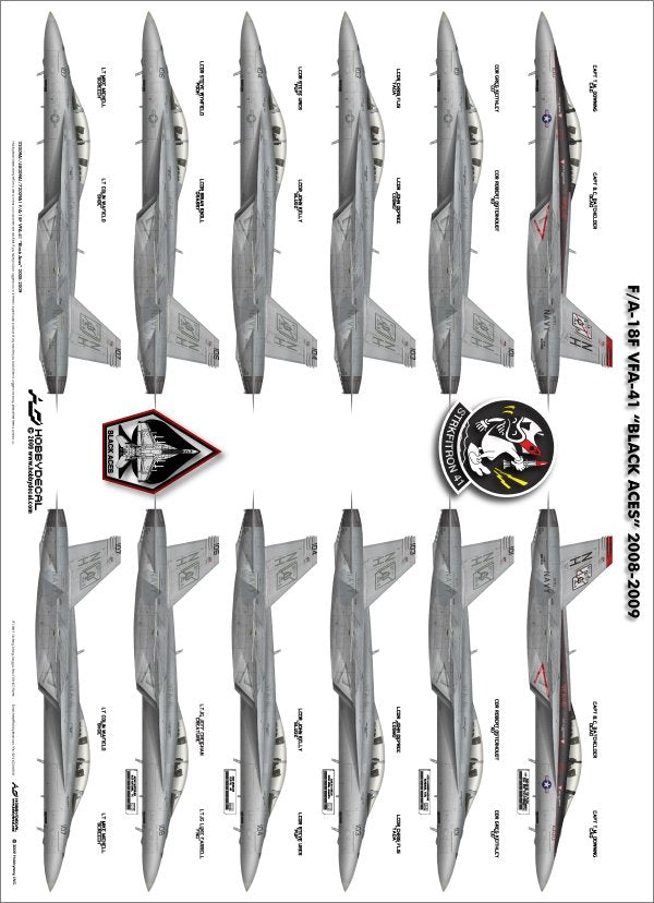 HobbyDecal AL48009V1 F/A-18F Black Aces 2008-2009 1/48 – immagine 2