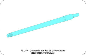 Aber 72L-49 Canon allemand 75 mm Pak39 L/48 pour Hetzer 1/72 – image 3