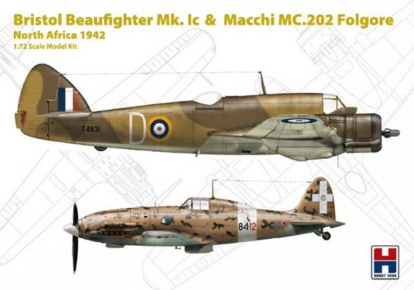 Hobby 2000 72005 Bristol Beaufighter Ic &amp; Macchi MC.202 Folgore Afrique du Nord 1942 1/72