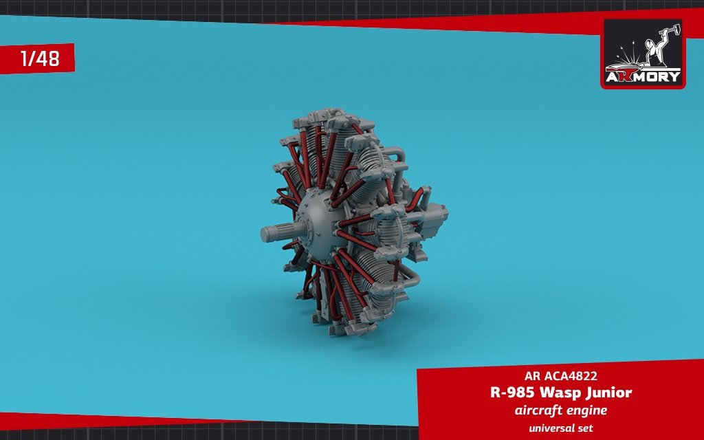 Armory Models ACA4822 R-985 Wasp Junior US aircraft engine 1/48 – Bild 4