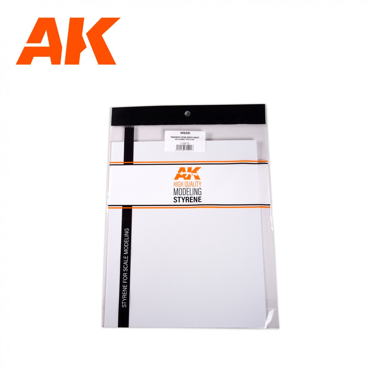 AK Interactive AK6581 PAVEMENT SPIKE BRICK SHEET 245 X 195MM / 9.64 X 7.68 “ TEXTURED STYRENE SHEET – 1 UNIT – zdjęcie 2