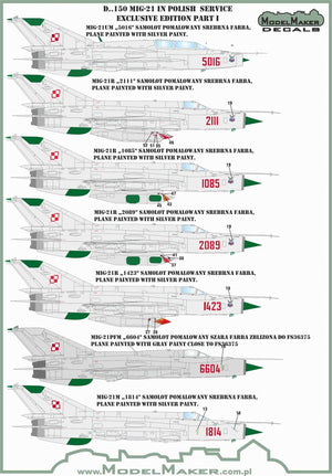 ModelMaker Decals D48150 MiG-21 in Polish service Exclusive edition part I 1/48 – imagen 3