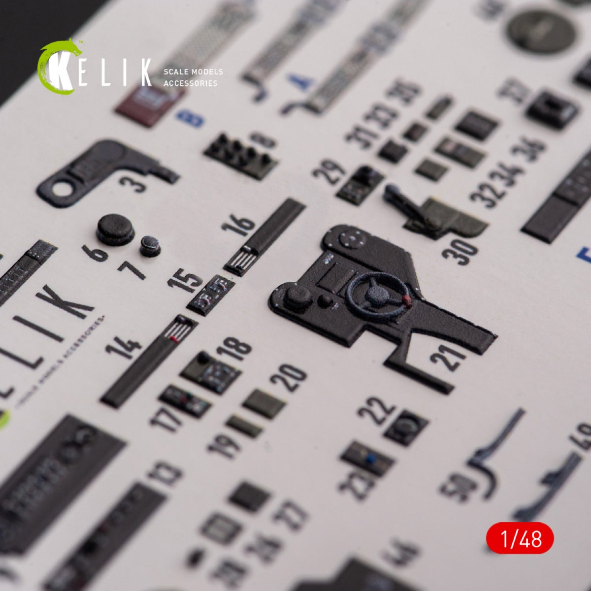 KELIK K48108 P-38F &amp;quot;Lightning&amp;quot; - interior 3D decals for Academy kit 1/48 – Bild 4