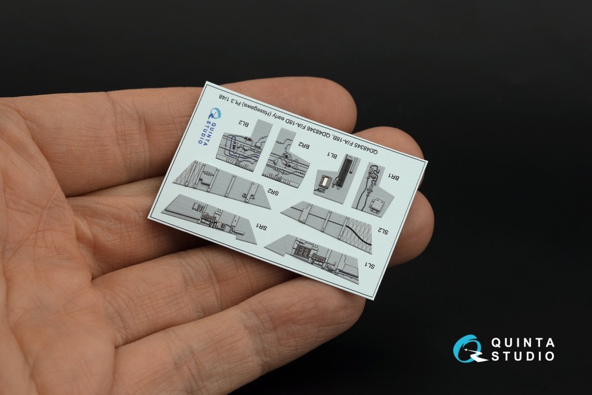 Quinta Studio QD48345 F/A-18B 3D-Printed &amp;amp; coloured Interior on decal paper (Hasegawa) 1/48 – imagen 3