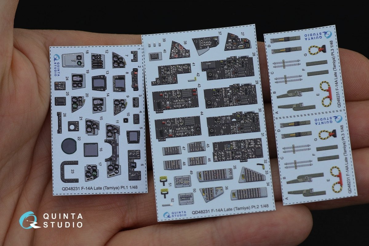 Quinta Studio QD48231 F-14A Late 3D-Printed &amp;amp; coloured Interior on decal paper (for Tamiya kit) 1/48 – Bild 2