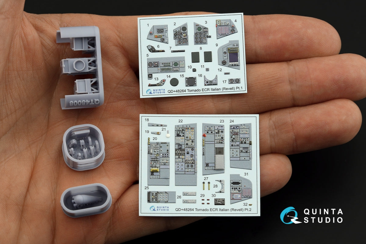 Quinta Studio QDS+48264 Tornado ECR Italian 3D-Printed coloured Interior on decal paper (Revell) (small version) (with 3D-printed resin parts) 1/48 – Bild 2