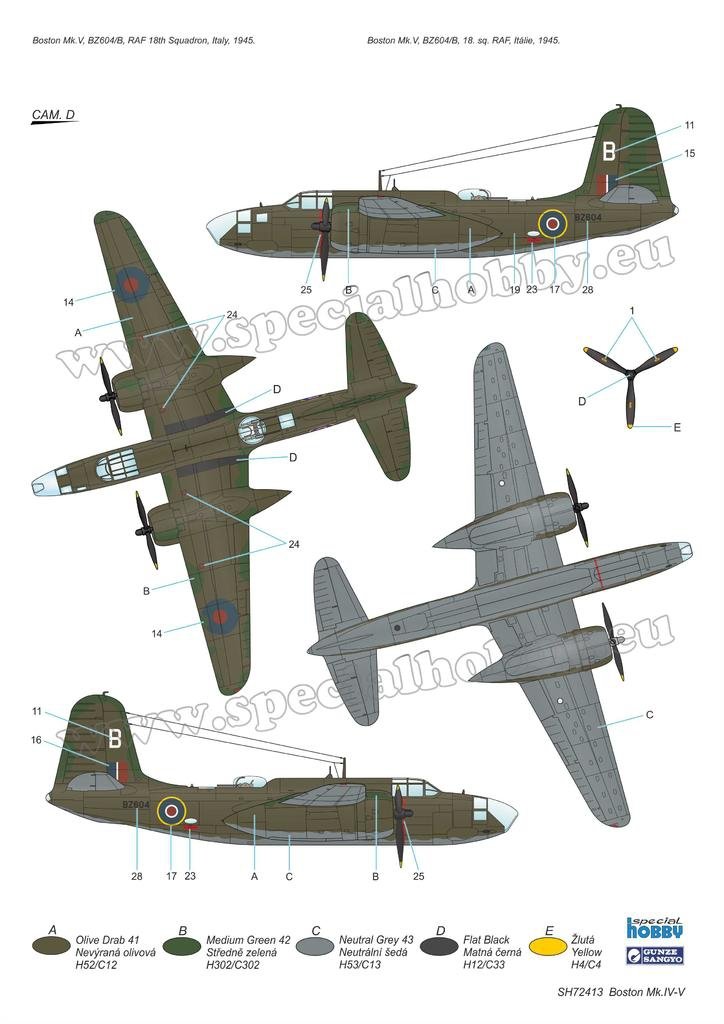 Special Hobby 72413 Boston Mk. IV/ V &amp;#39;The Last Version in RAF and Free French Service&amp;#39; 1/72 – immagine 5
