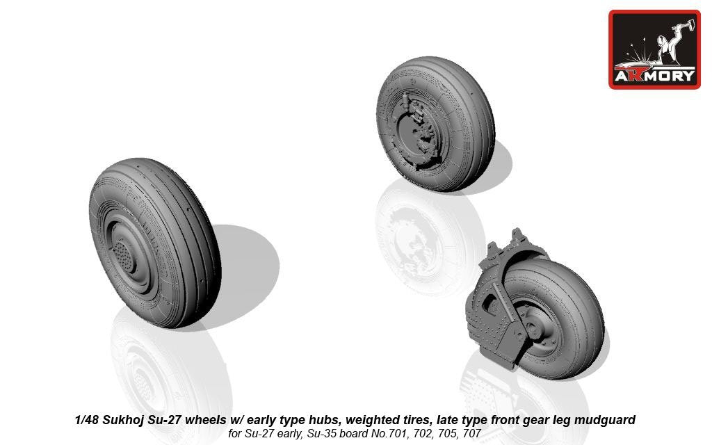 Armory Models AW48020b Sukhoj Su-27 Flanker wheels 1/48 – image 3