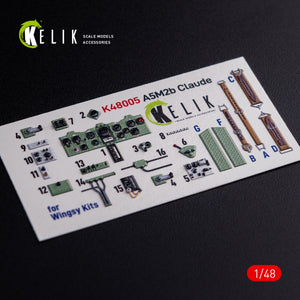 Décalcomanies 3D intérieures KELIK K48005 A5M2B Claude pour maquette WingsyKits au 1/48