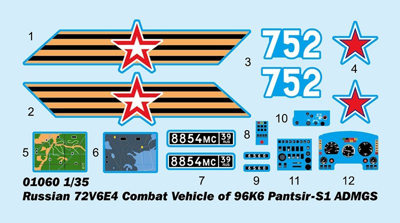 Trumpeter 01060 Russian 72V6E4 Combat Vehicle of 96K6 Pantsir -S1 ADMGS 1/35 – immagine 3