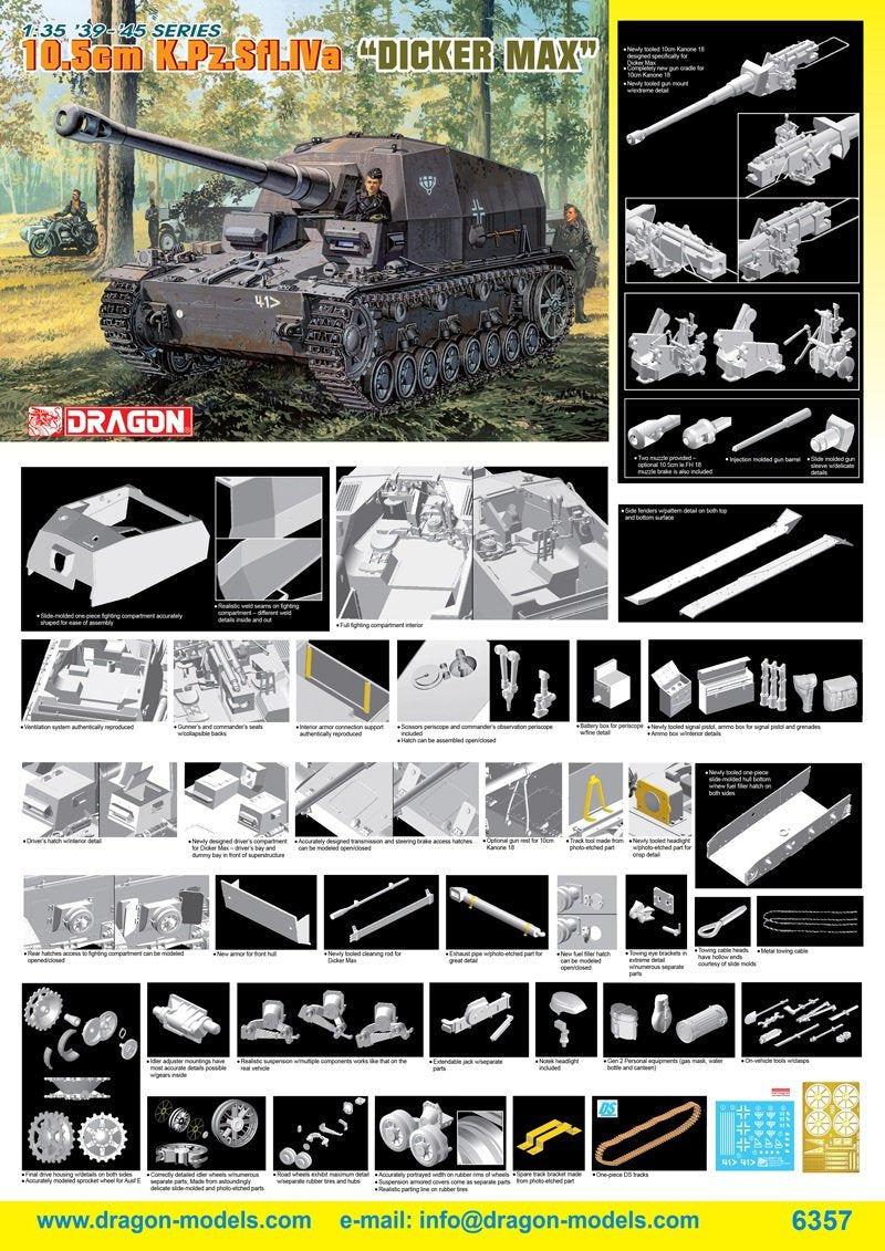 Dragon 6357 10.5cm K.Pz.Sfl.IVa Dicker Max 1/35 – Bild 2