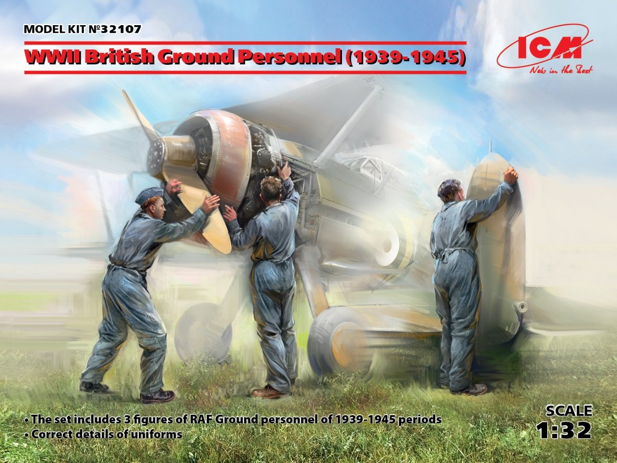 ICM 32107 Personnel au sol britannique de la Seconde Guerre mondiale (1939-1945) 1/32 