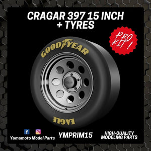 Yamamoto YMPRIM15 Cragar 397 15&amp;quot; + Tyres Prokit! 1/24