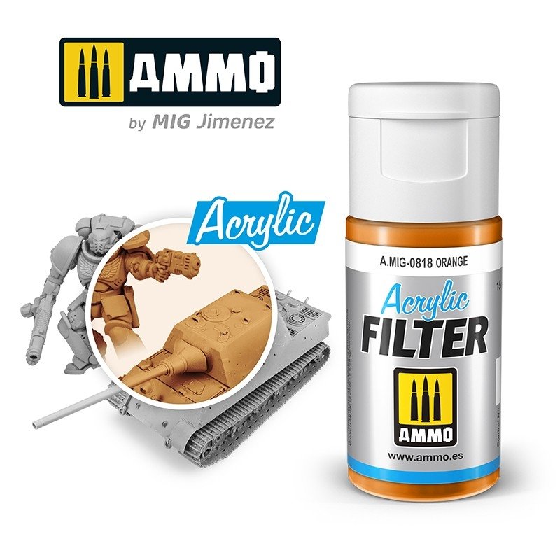 Filtre acrylique orange Ammo of Mig 0818 15 ml 