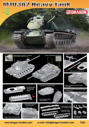 Dragon 7523 M103A2 Heavy Tank 1/72 – immagine 2