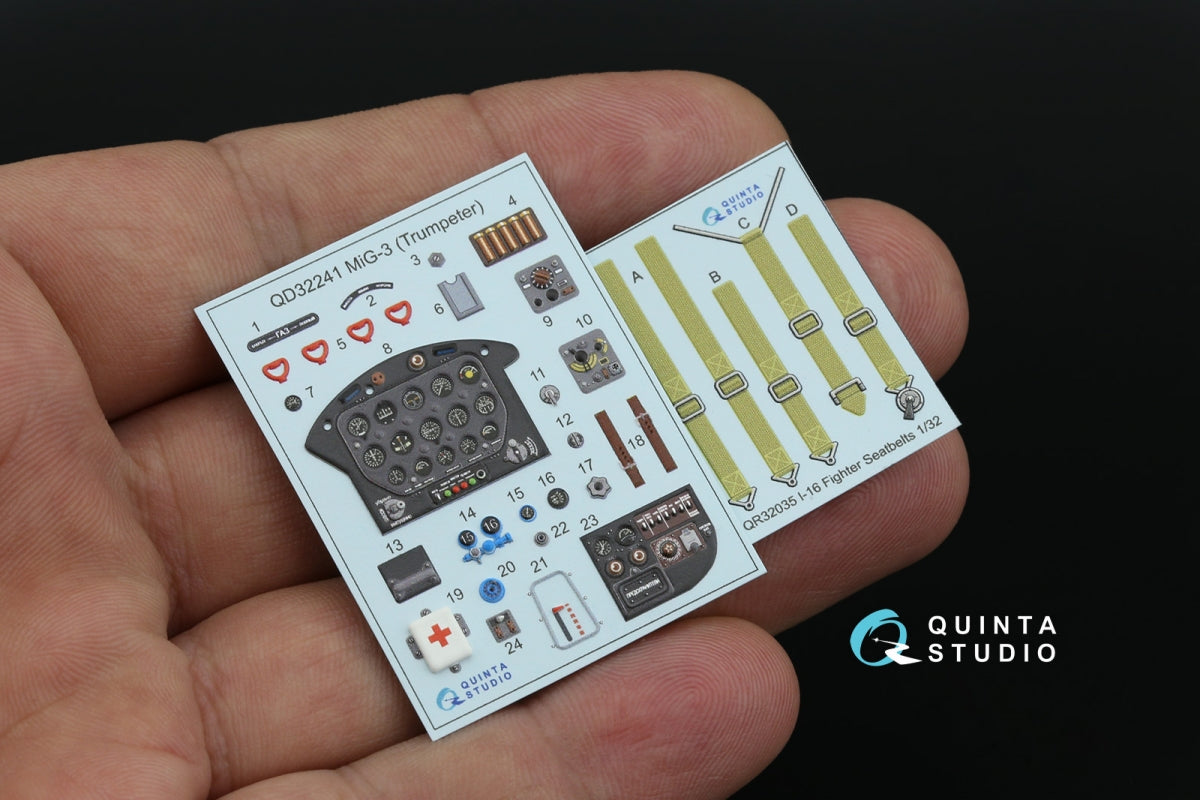 Quinta Studio QD+32241 MiG-3 3D-Printed &amp;amp; coloured Interior on decal paper (Trumpeter) (with 3D-printed resin parts) 1/32 – Bild 4