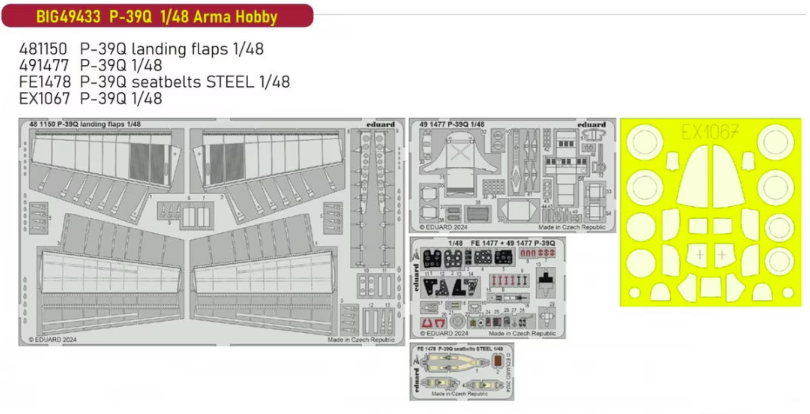 Eduard BIG49433 P-39Q detail set for Arma Hobby 1/48 – zdjęcie 2