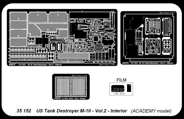 Aber 35152 Amerykanski niszczyciel czolgow M-10 cz.2 wnetrze (ACA) 1/35 – zdjęcie 4