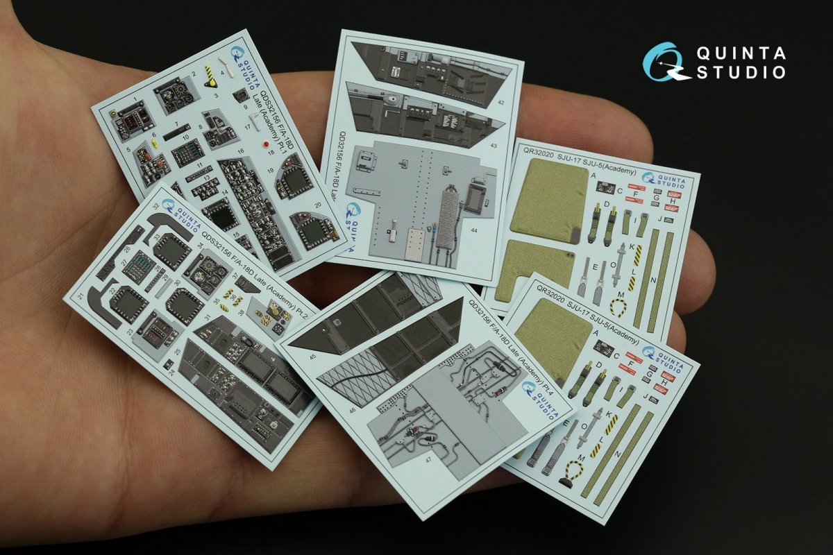 Quinta Studio QD32156 F/A-18D late 3D-Printed &amp;amp; colored Interior on decal paper (Academy) 1/32 – image 8