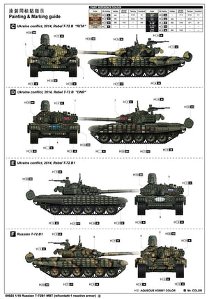 Trumpeter 00925 Russian T-72B1 MBT w/kontakt-1 reactive armor 1/16 – imagen 2