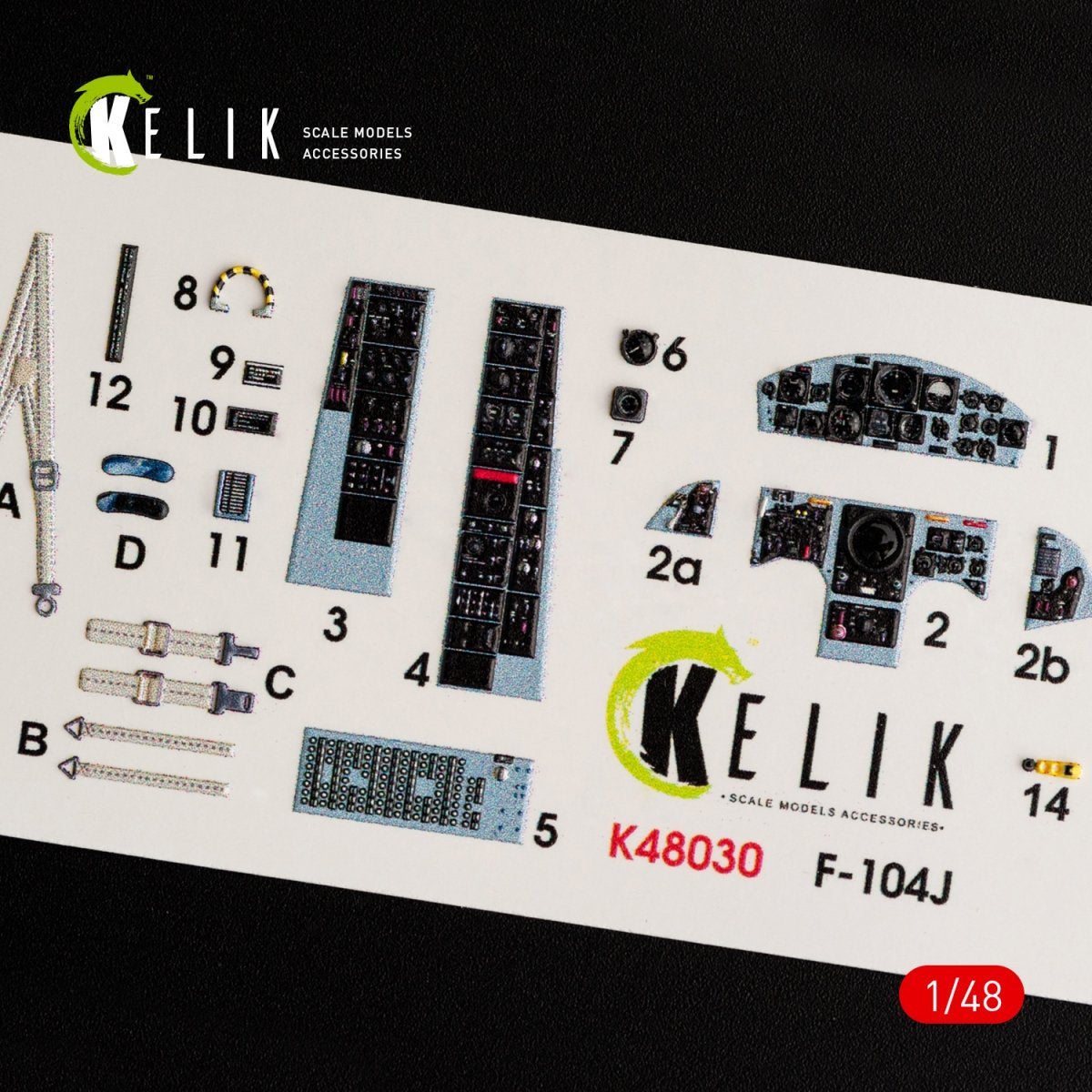 KELIK K48030 F-104J &amp;quot;STARFIGHTER&amp;quot; INTERIOR 3D DECALS FOR KINETIC KIT 1/48 – Bild 2