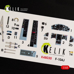 KELIK K48030 F-104J &amp;quot;STARFIGHTER&amp;quot; INTERIOR 3D DECALS FOR KINETIC KIT 1/48 – Bild 2