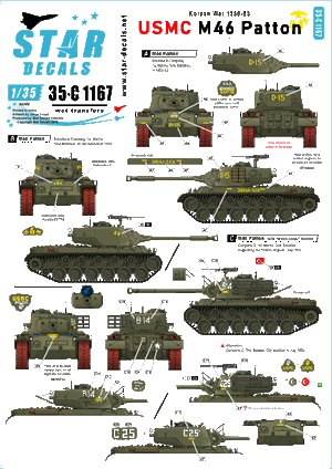 Star Decals 35-C1167 USMC M46 Patton - Guerre de Corée 1950-53 1/35
