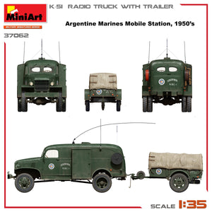 Miniart 37062 K-51 RADIO TRUCK WITH TRAILER 1/35 – immagine 4