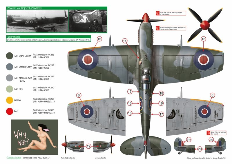 Exito ED72003 DECALS Sexy Spitfires - Supermarine Spitfire LF Mk Vb - VIII - IXe 1/72 – zdjęcie 6
