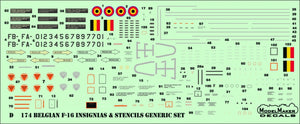 ModelMaker Decals D48174 Belgian f-16 insignias &amp;amp; stencils-generic set 1/48 – zdjęcie 3