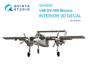 Quinta Studio QD48252 OV-10D Bronco 3D-Printed &amp;amp; coloured Interior on decal paper (ICM) 1/48