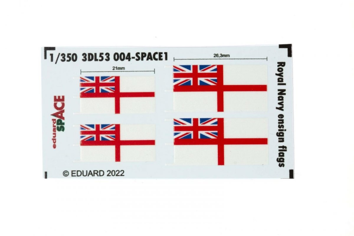 Eduard 3DL53004 Royal Navy ensign flags 1/350