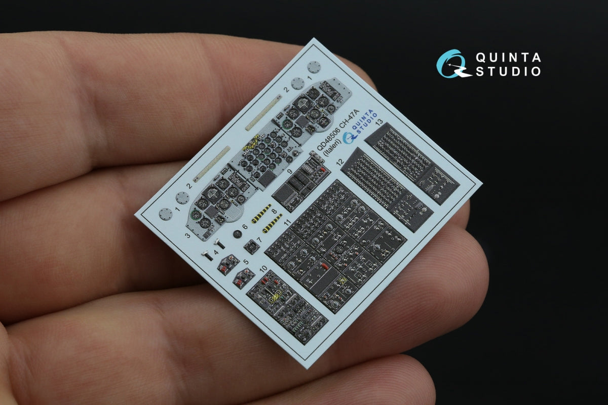 Quinta Studio QD48506 CH-47A 3D-Printed coloured Interior on decal paper (Italeri) 1/48 – imagen 6
