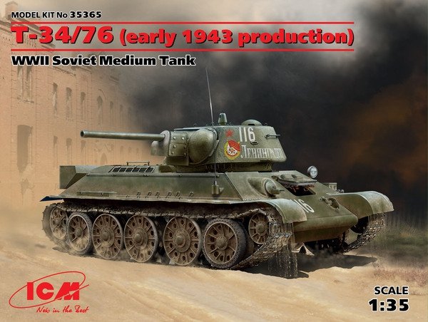 ICM 35365 T-34/76 (early 1943 production) WWII Soviet Medium Tank 1/35