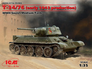 ICM 35365 T-34/76 (early 1943 production) WWII Soviet Medium Tank 1/35