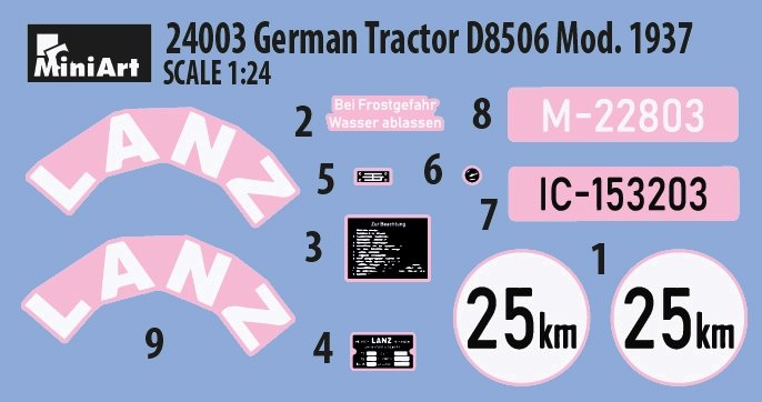 MiniArt 24003 GERMAN TRACTOR D8506 MOD. 1937 1/24 – immagine 6