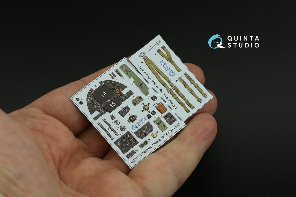 Quinta Studio QD32210 Westland Whirlwind F Mk.I 3D-Printed &amp;amp; coloured Interior on decal paper (Special Hobby) 1/32 – immagine 3
