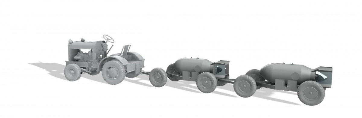 Thunder Model 32003 US Tug Clarktor 6, MILL-33 With 2 Bomb Trailers Mark 2 1/32 – zdjęcie 3