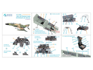 Quinta Studio QD+48488 F-4D early Phantom II 3D-Printed &amp;amp; coloured Interior on decal paper (Academy) (with 3D-printed resin parts) 1/48 – zdjęcie 3