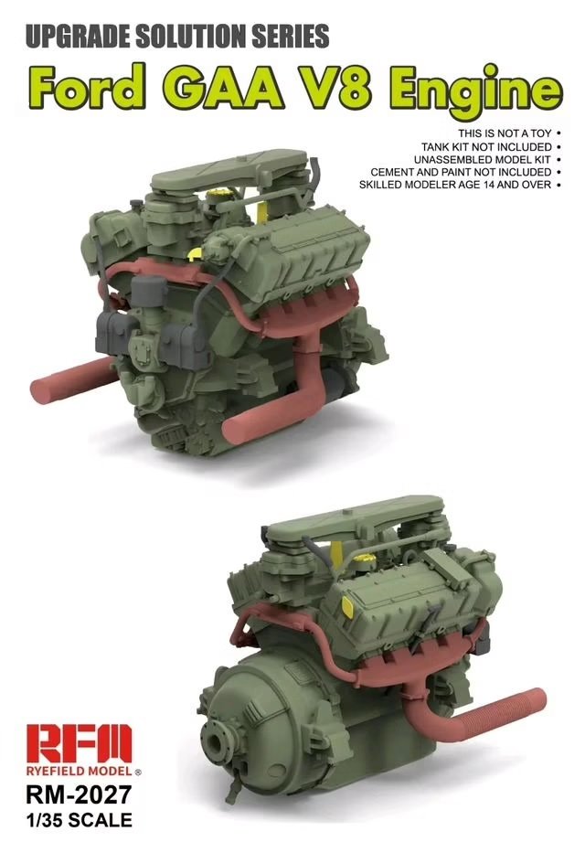 Solution de mise à niveau du moteur Ford GAA V8 pour Rye Field Model 2027 à l'échelle 1/35
