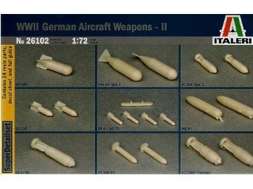 Italeri 26102 Ensemble d'armes pour avions allemands de la Seconde Guerre mondiale 2 (1/72)