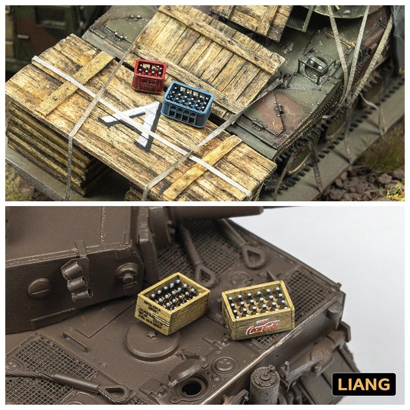 Liang 0433 Beer Soda Bottle Crates WWII x 4 1/35 – Bild 3