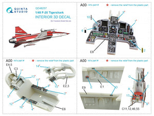 Quinta Studio QD48257 F-20 Tigershark 3D-Printed &amp;amp; coloured Interior on decal paper (Freedom Model) 1/48 – immagine 2