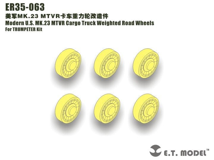 ET Model ER35-063 Modern US MK.23 MTVR Cargo Truck Weighted Road Wheels For TRUMPETER 1/35