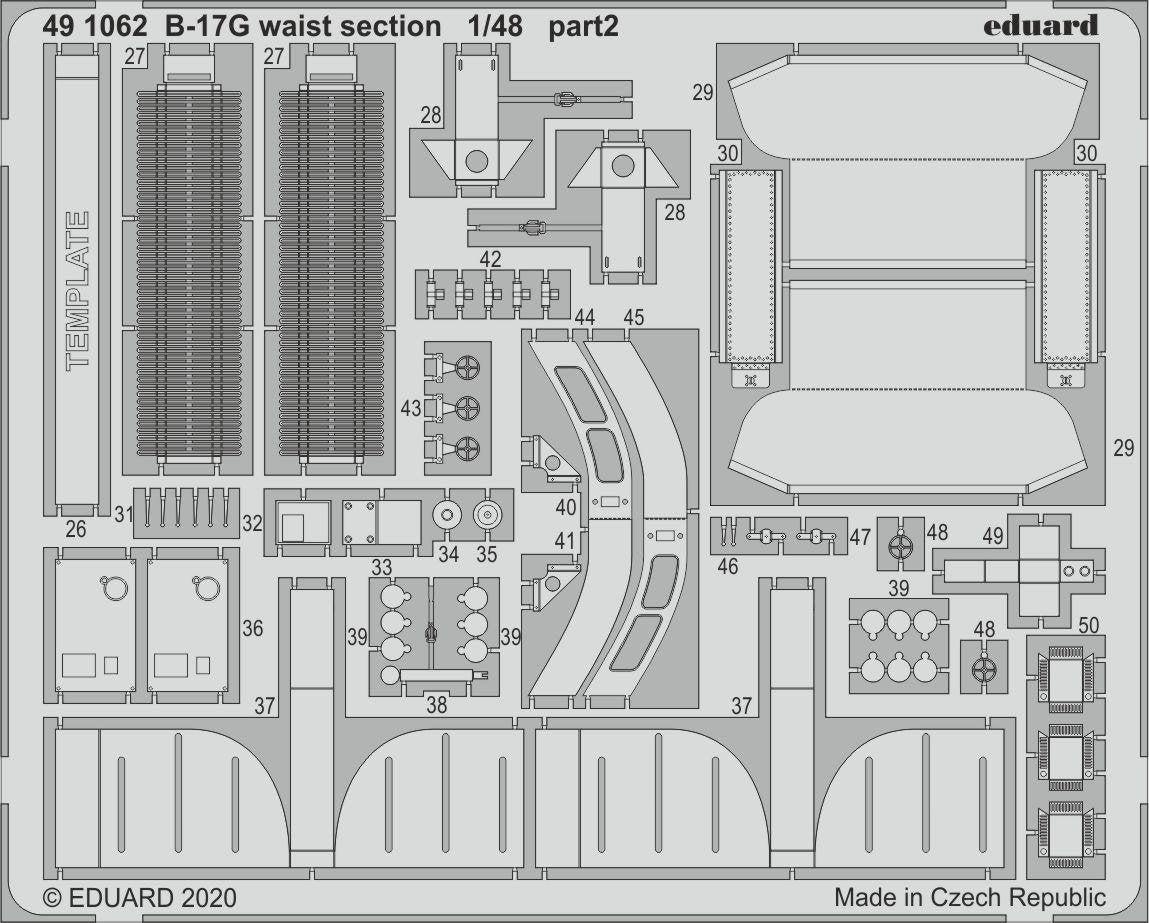 Eduard 491062 B-17G waist section 1/48 HK MODELS – zdjęcie 2