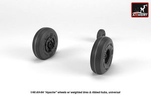 Armory Models AW48331 AH-64 Apache wheels w/ weighted tires, ribbed hubs 1/48 – immagine 4