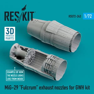 RESKIT RSU72-0243 Buses d&amp;#39;échappement « FULCRUM » pour maquette GWH (impression 3D + résine) 1/72