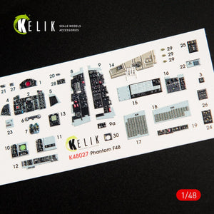 KELIK K48027 F-4B INTERIOR 3D DECALS FOR TAMIYA KIT 1/48 – immagine 4